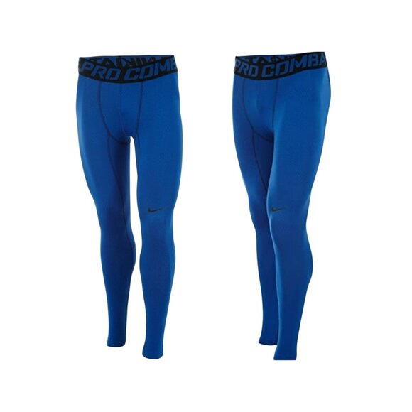 Nike Pro Mens Compression Combat Hyperwarm Leggings M Blue - Picture 1 of 9
